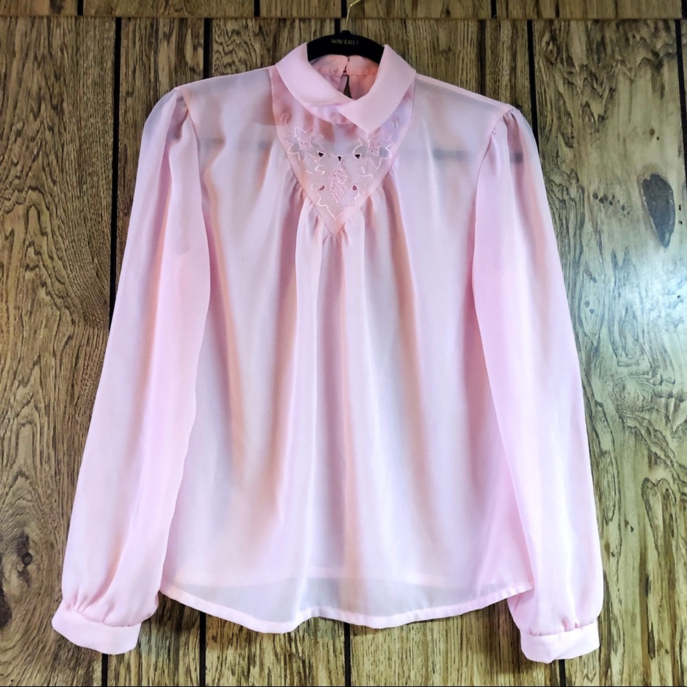 Vintage 80’s Sheer Pink Shirt
